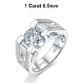 Anillo de moissanita NeeTim de 1 y 2 quilates para hombre, plata de ley 925 chapada en oro blanco, anillo de boda para hombre, joyería fina de lujo