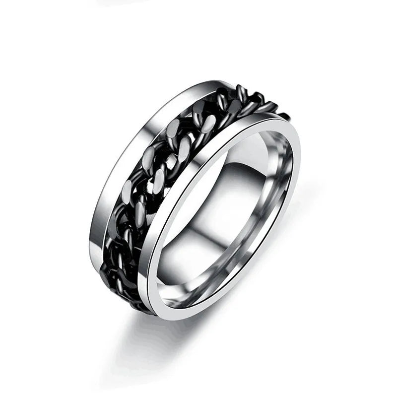 Spinning Anxiety Relaxing Rings For Couple Rotating Stainless Steel Moon And Star Love Band Fidget Rings  Anillo Antiestres