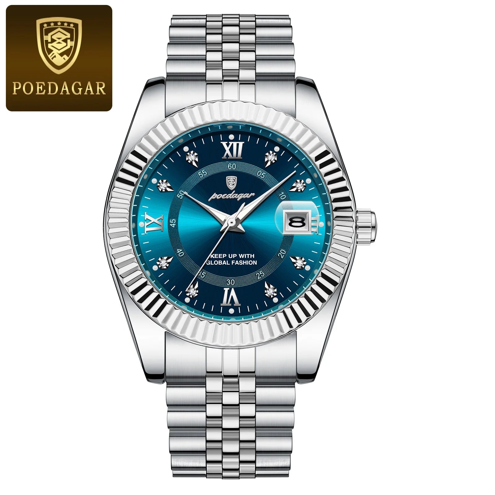 Relojes de cuarzo clásicos de lujo POEDAGAR para hombre, de acero inoxidable, con fecha, resistentes al agua, luminosos, a la moda, de negocios, para hombre