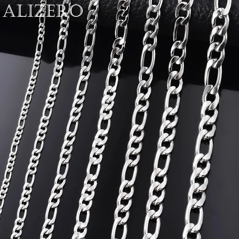Venta al por mayor, collar de plata de ley 925 de 40-75cm, cadena Fígaro de 2/4/6/8/10/12mm, collares con broche de langosta, joyería de moda para hombre y mujer