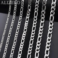 Venta al por mayor, collar de plata de ley 925 de 40-75cm, cadena Fígaro de 2/4/6/8/10/12mm, collares con broche de langosta, joyería de moda para hombre y mujer