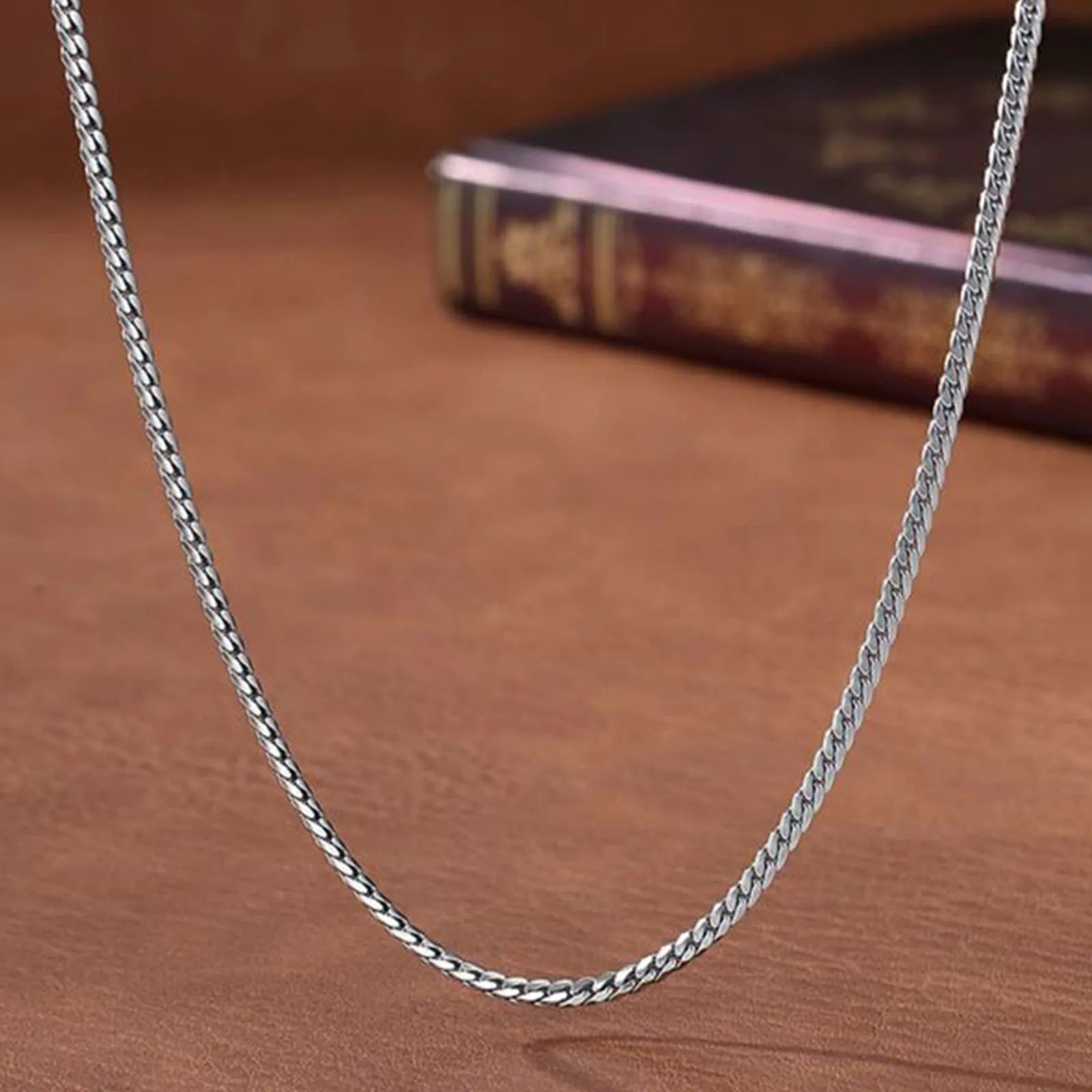 Collar de cadena cubana S925Silver para hombres y mujeres 20IN/22IN estilo delgado, sofisticado, de inspiración vintage, para superposición en la clavícula