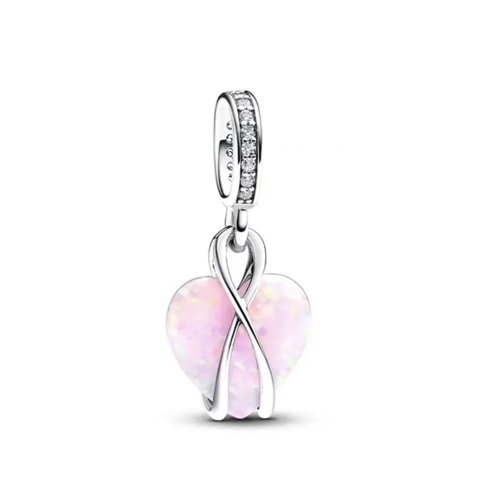 2026 Frühlings-Pink-Serie Ballon Schmetterling Blumen-Anhänger passend für S925 Europäische 925 Sterling Silber Armband Armreifen Halskette