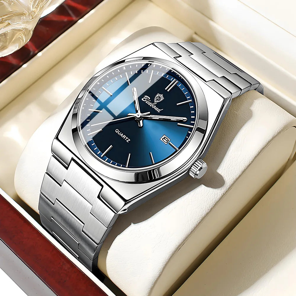 Nuevos regalos Top de negocios casual Reloj azul para hombres Relojes de lujo automáticos Relojes de pulsera de cuarzo de moda para hombre Relogio Masculino