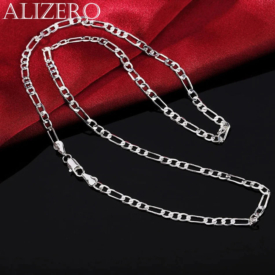 Collares de cadena fina de 40-75 cm de plata esterlina 925 de 16-30 pulgadas y 4 mm para mujer, joyería para fiesta de moda, boda, regalos de Navidad