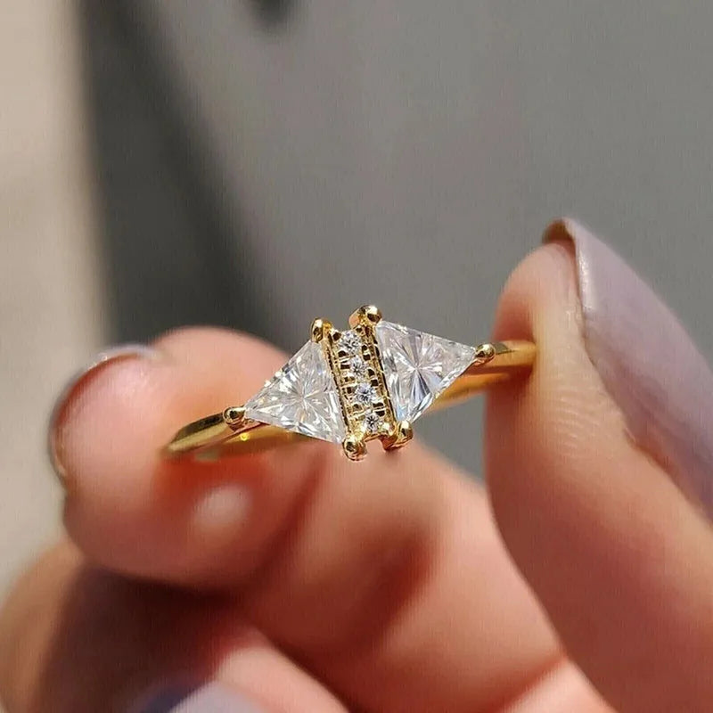 925 Sterling Silber Eternity Prinzessin Quadrat Zirkonia Kristall Ringe Damen Hochzeit Verlobung Luxus Klassisch Damen Schmuck