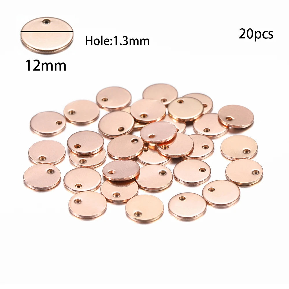 10-50 Piezas de Acero Inoxidable Dorado, Placas de Identificación Personalizadas, Óvalos en Forma de Corazón, Dijes, Colgantes para Suministros de Fabricación de Joyería DIY