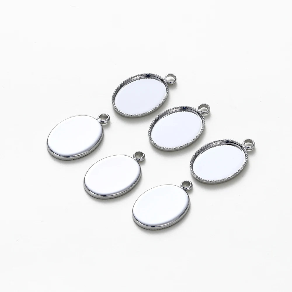 10 unidades/lote cabujón chapado en oro de 14K y 18K con orificio base de colgante, bandeja en blanco, bisel, joyería colgante hecha a mano, hallazgos para hacer bricolaje