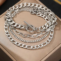 Edelstahl-Armband-Set, gehobene Atmosphäre, mehrteiliges Armband-Set, Mode-Armband für Frauen, Schmuckgeschenke der besonderen Art