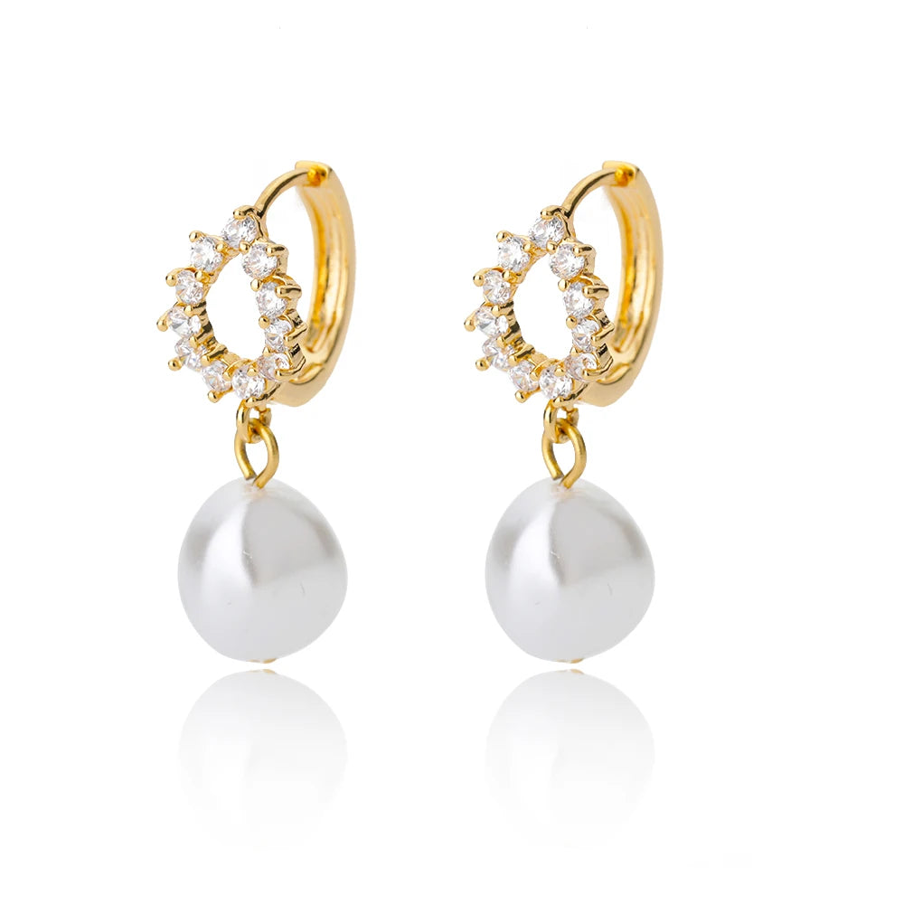 Zirkon Herz Ohrringe für Damen, Edelstahl, goldfarben, Piercing-Ohrringe, Trendschmuck 2025, Aretes, Accessoires für Frauen