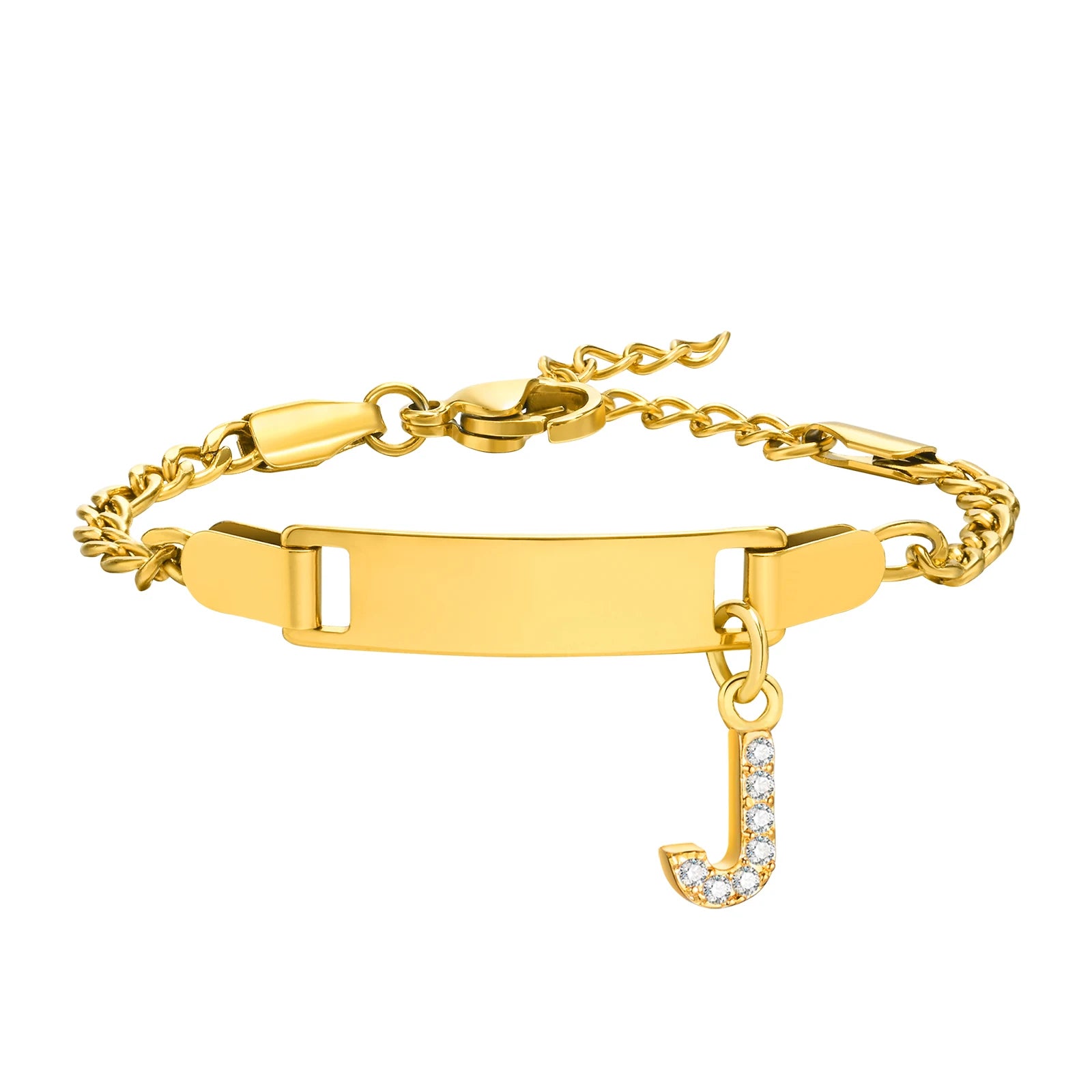 Personalisiertes Namensarmband mit Initialen für Jungen Mädchen, kostenlose Gravur Datum ID Armband Geburtstagsgeschenk