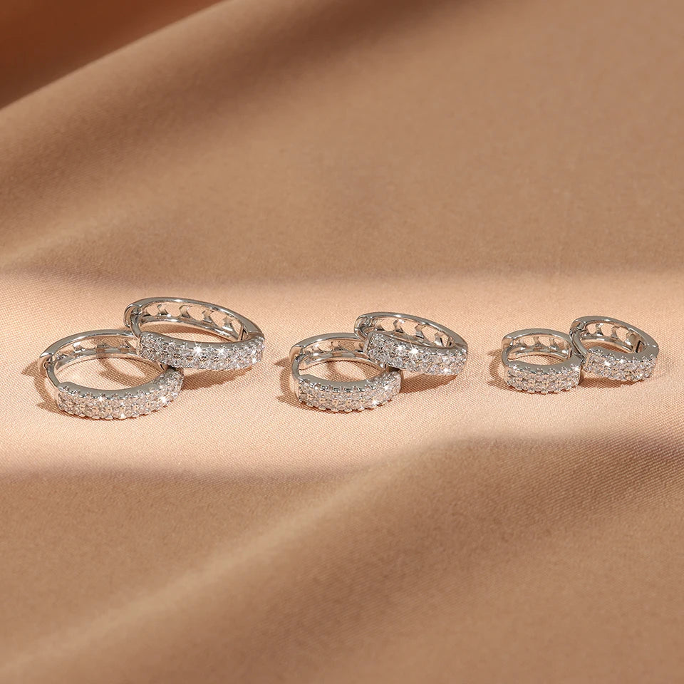 Yupsk 6pcs Shiny Zircon Ear Rings White Gold Color Huggie Cartilage Piercing Ear Cuff Tiny Earring for Women Men Jewelry Gift