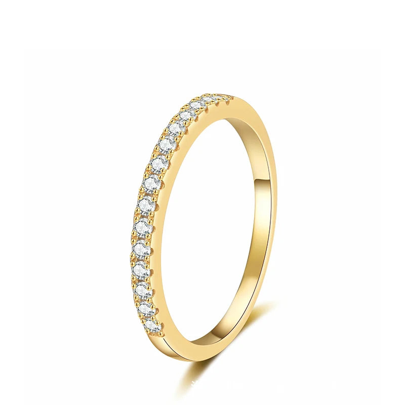 NeeTim Anillo de boda de moissanita de color completo, banda de eternidad de plata de ley 925, anillos de fiesta para mujer, anillos de novia de compromiso