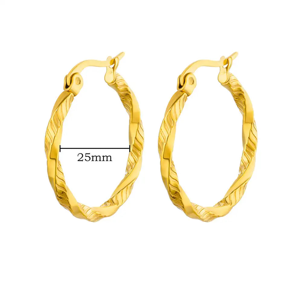 Vintage Runde Edelstahl Creolen für Damen Vergoldete Ohrringe 2023 Trend Statement Ohrschmuck Weihnachtsgeschenk