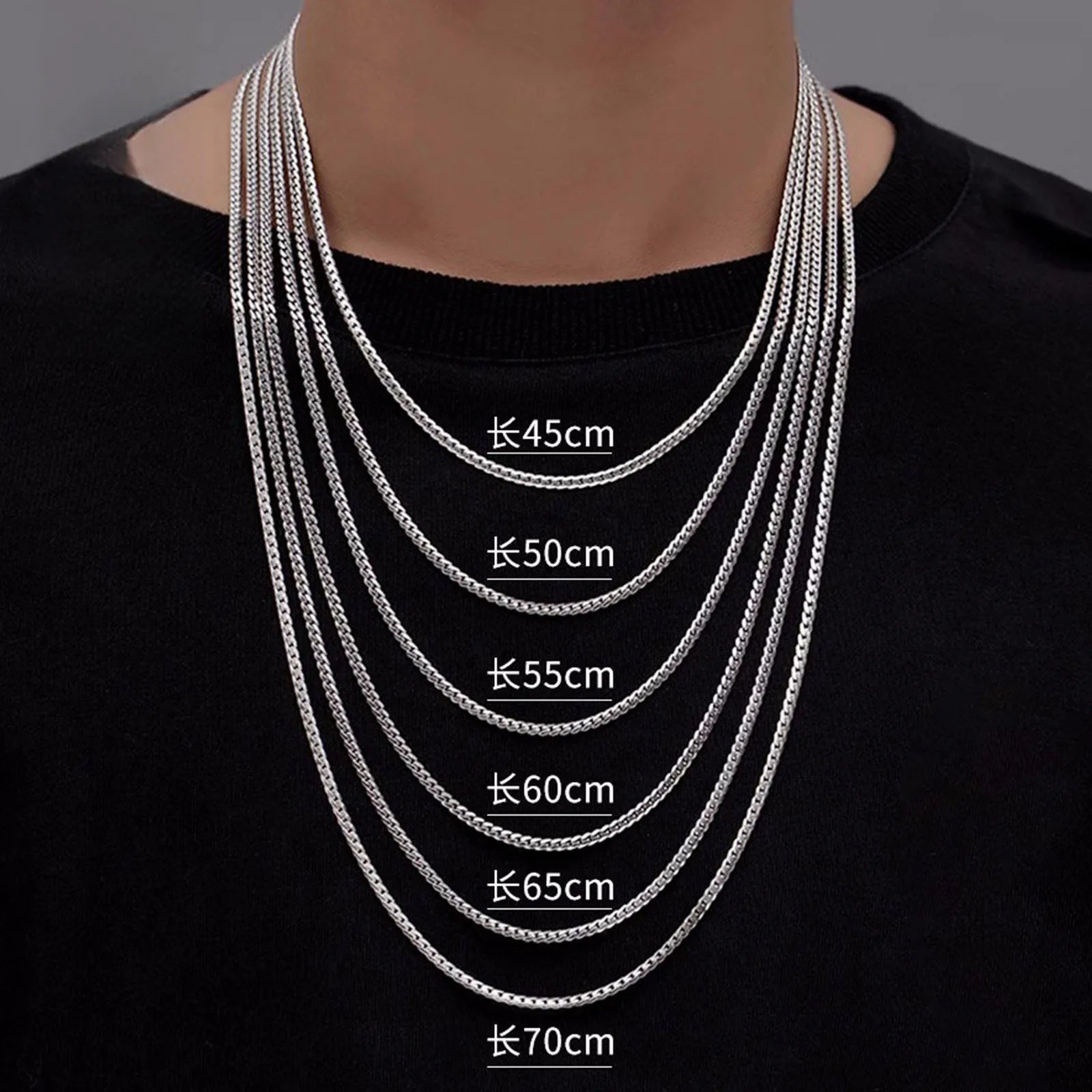 Collar de cadena cubana S925Silver para hombres y mujeres 20IN/22IN estilo delgado, sofisticado, de inspiración vintage, para superposición en la clavícula