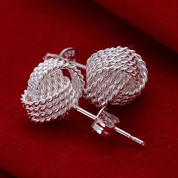 Pendientes de aro redondos simples de plata de ley 925 de alta calidad para mujer, joyería de moda para boda y compromiso