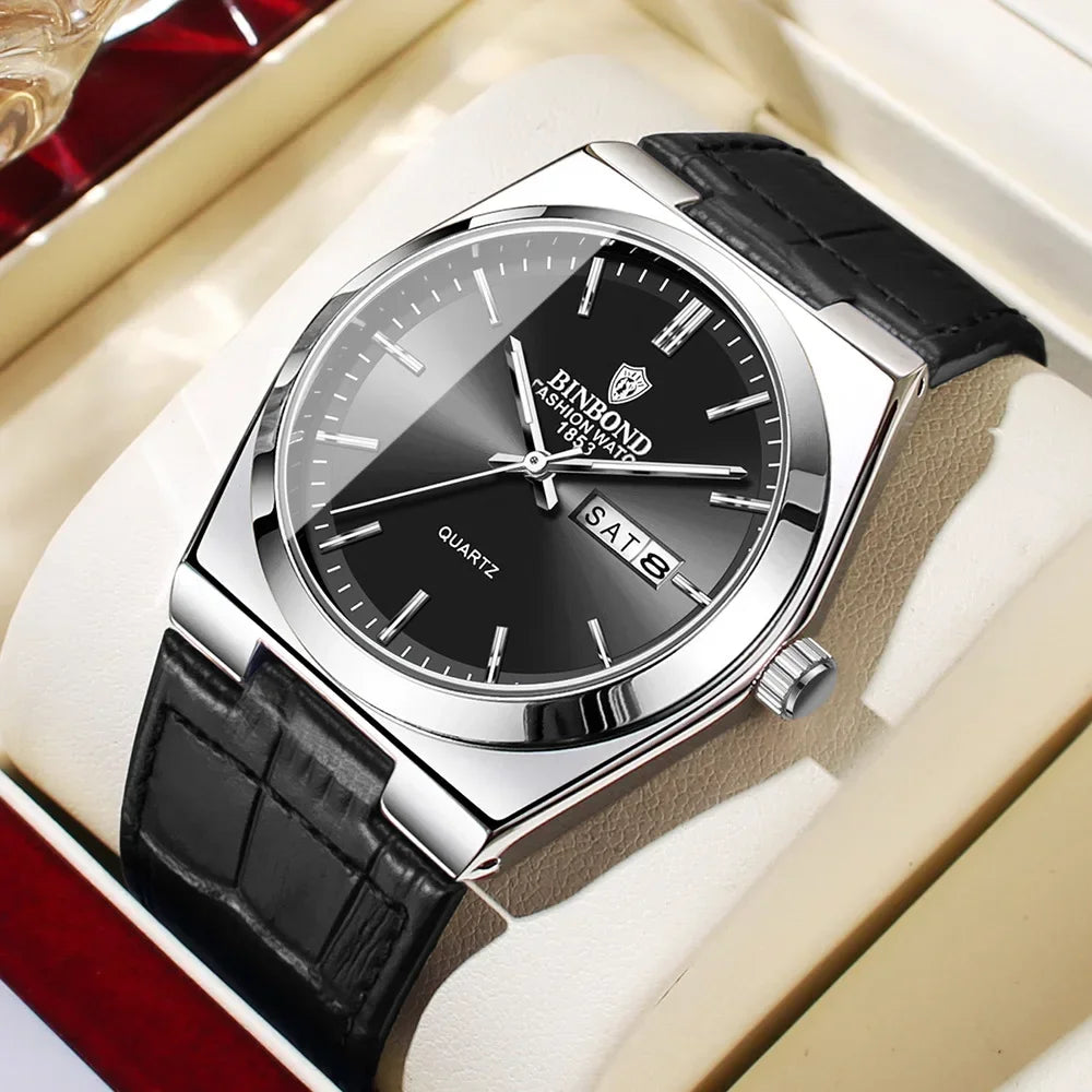 Nuevos regalos Top de negocios casual Reloj azul para hombres Relojes de lujo automáticos Relojes de pulsera de cuarzo de moda para hombre Relogio Masculino
