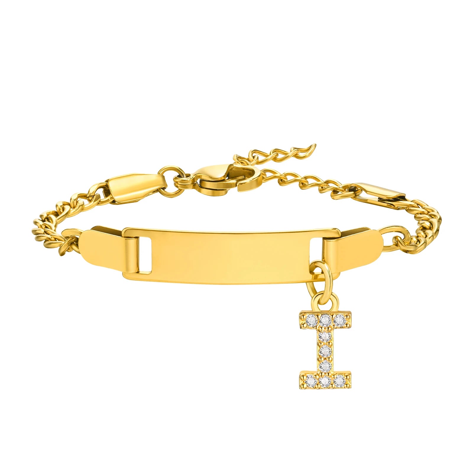 Personalisiertes Namensarmband mit Initialen für Jungen Mädchen, kostenlose Gravur Datum ID Armband Geburtstagsgeschenk