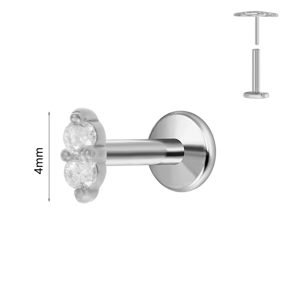 Winziger Wassertropfen Labret Piercing G23 Titan Opal Mond Push-In Zweig Ohrring Stecker Anhänger Gewindeloser Knorpelkörperschmuck