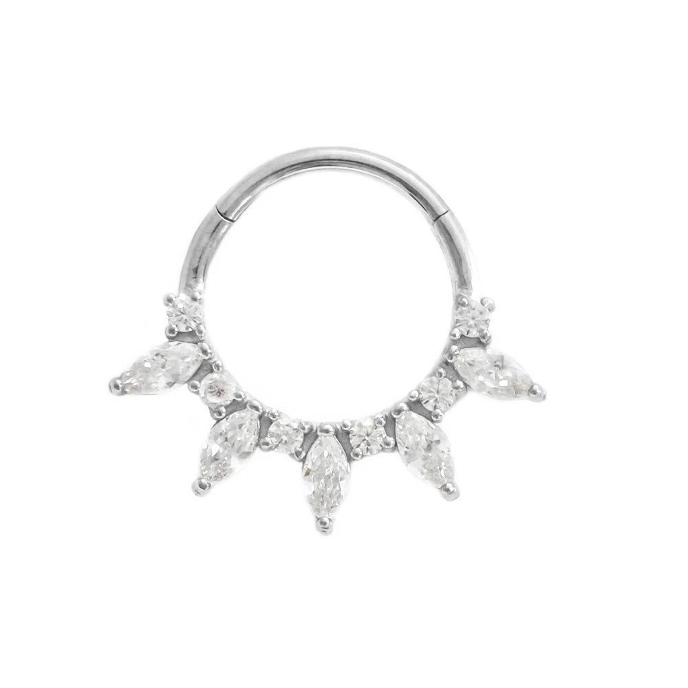 316L Chirurgischer Stahl Segment Nasenring Zirkon Septum Clicker Ohrknorpel Helix Daith Hoop Körperschmuck Piercing
