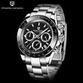 PAGANI DESIGN Nuevo Reloj de Pulsera de Cuarzo para Hombre con Bisel Cerámico, Lujoso Cristal de Zafiro, Cronógrafo, Resistente al Agua 100m, Relojes de Acero Inoxidable para Hombre