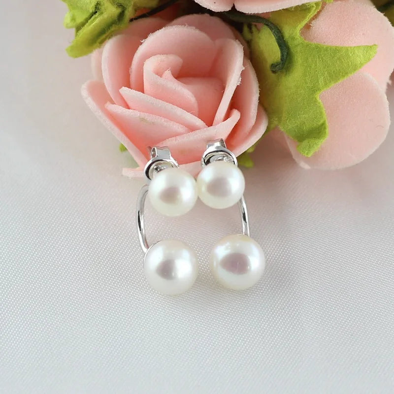 S925 Silber Kleine Perlenohrstecker Nahezu Rund, Dezente Eleganz, Vielseitiger Ohrschmuck