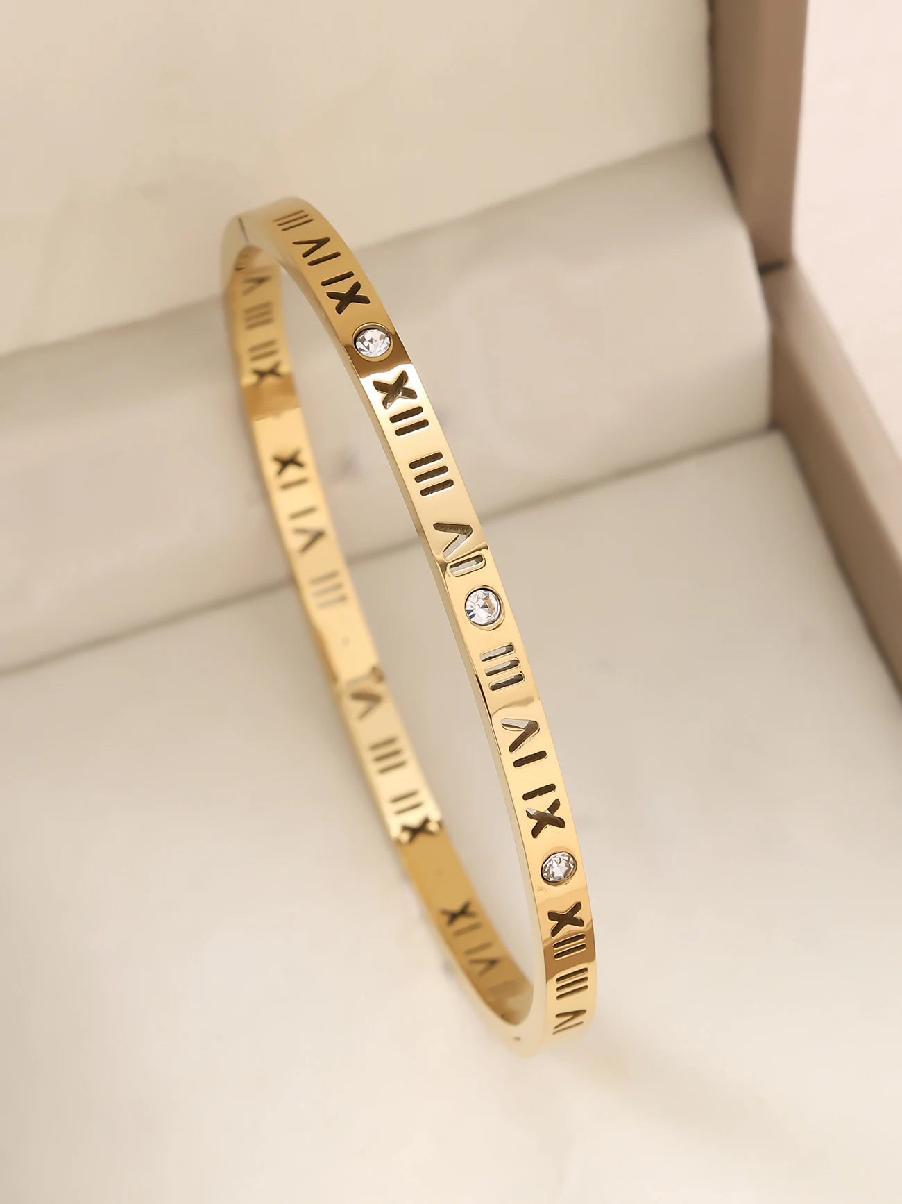 1 Stück/Set Damen Hochzeitsschmuck Party Feiertag Valentinstag Geschenk Edelstahl Armband 18K vergoldet Armband
