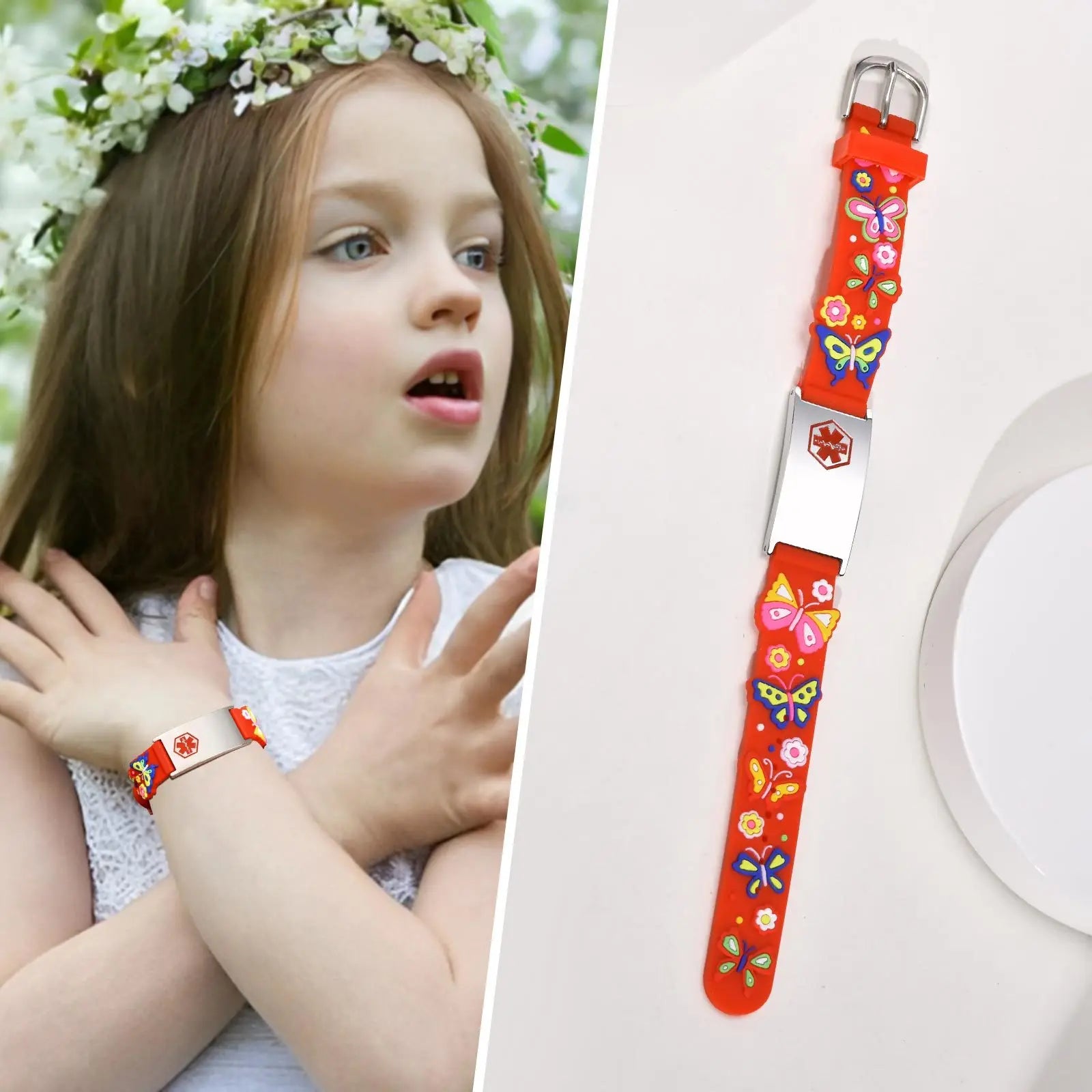 Personalisiertes Ausweiskettchen für kleine Mädchen und Jungen, Silikonarmband verstellbar, Gravierte Zitate Inspirierendes Geschenk