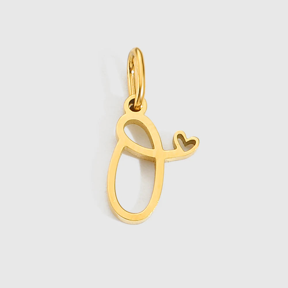 Personalized Stainless Steel Heart Alphabet Pendant DIY Accessories for Necklace Woman Men Jewelry Initials Birthday Gift A-Z