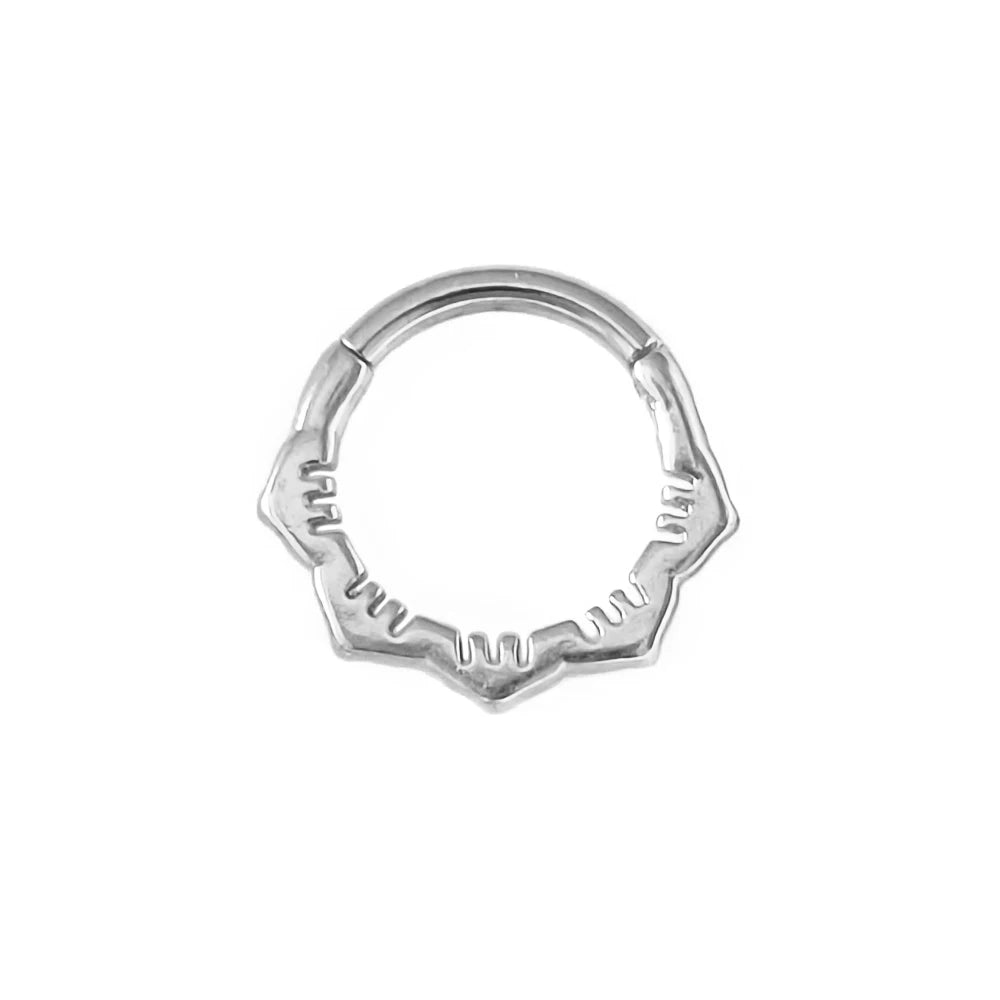 Anillo de nariz con flores, tabique, 100 % acero quirúrgico 316L, circonita, clicker, perforación Daith, cartílago de oreja, aro Helix, flores, gotas de agua