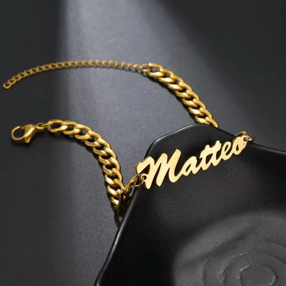 New Custom Name Charm Bracelet for Women Personalized Stainless Steel Cuban Bracelet Jewelry Accessories Boyfriend Couple Gift