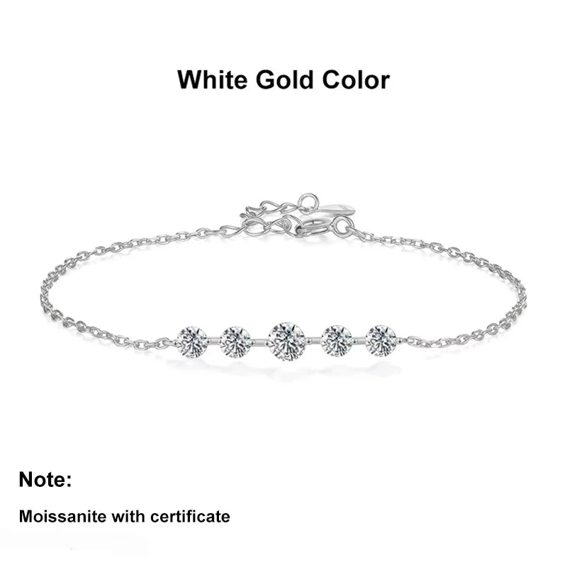 NeeTim Voll-Moissanit-Armbänder für Damen, S925 Sterlingsilber, im Labor hergestellte, diamantbeschichtete Goldarmbänder, Hochzeits- und Geburtstagsfeier-Schmuck