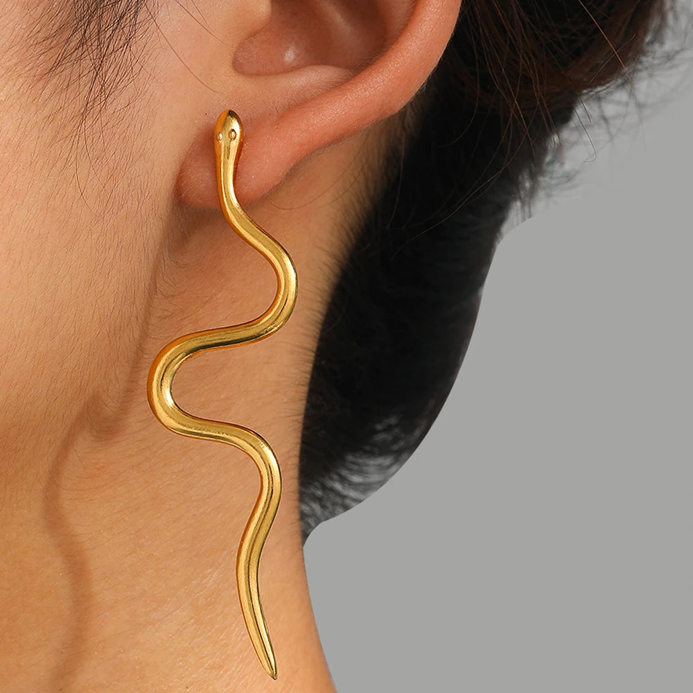 Edelstahl-Ohrringe Europa und die Vereinigten Staaten Design Schlange Ohrstecker Feine Ohrringe für Frauen Schmuck Trendprodukte Neu eingetroffen