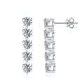 NeeTim Pendientes de moissanita completa de 3 mm para mujer, joyería fina para boda, plata de ley 925 con chapado en oro blanco, aretes de fiesta