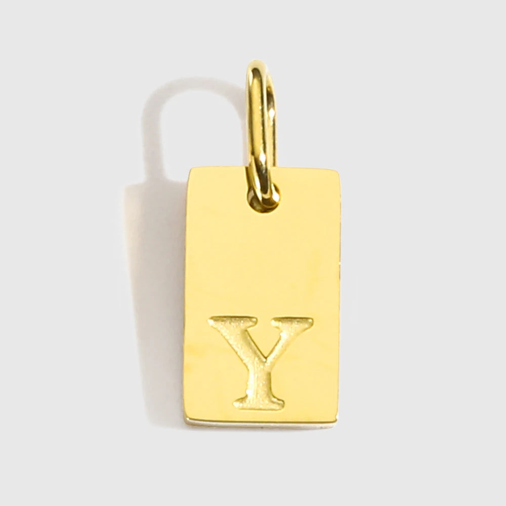 Alphabet-Anhänger für Halsketten, Edelstahl-Schmuck, DIY gravierte Schriftzüge, Accessoires, Damenschmuck