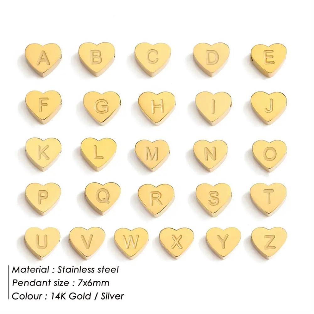 SUNIBI Herz-Anfangsbuchstaben 26 Buchstaben Armband für Frauen DIY Einfach Edelstahl Verstellbare Armbänder Schmuck Großhandel Dropshipping