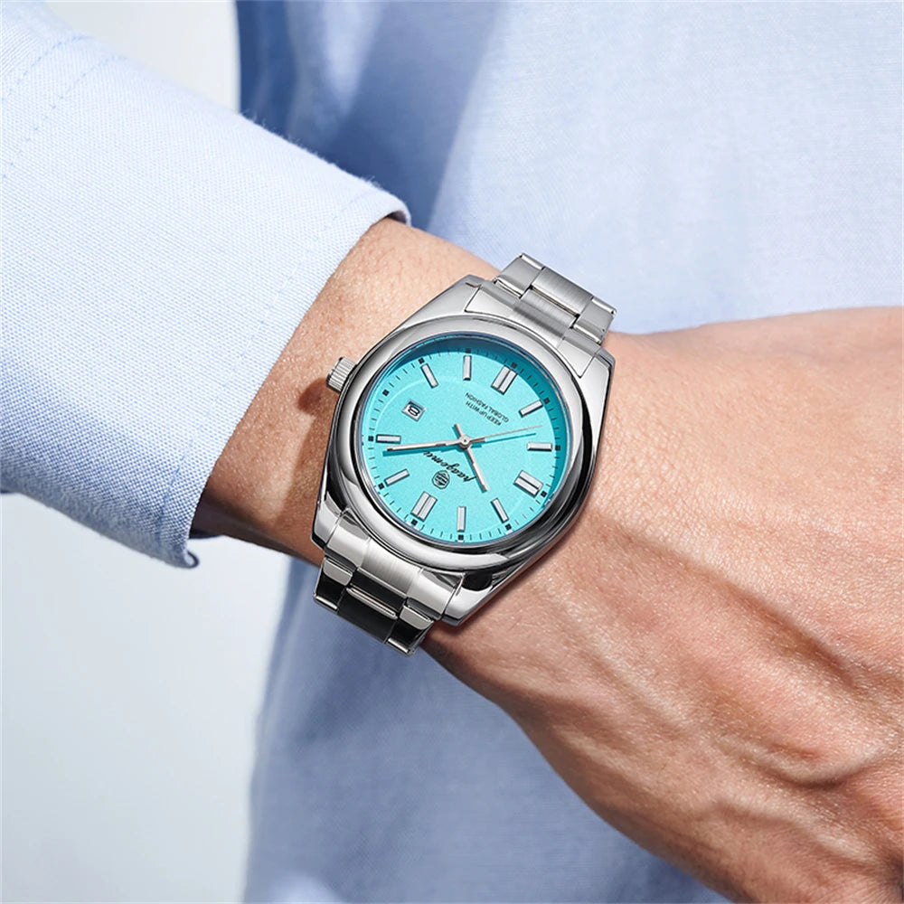 PAAZOMU Reloj de cuarzo clásico casual para hombre, impermeable, esfera luminosa, reloj de pulsera de negocios y vestir, correa cómoda, pantalla analógica, regalo
