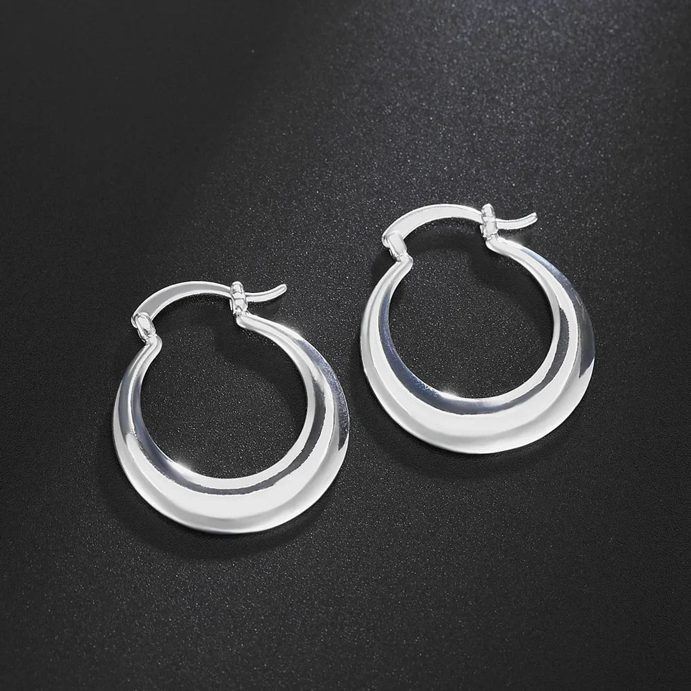 Großer Reifen aus 925er Sterlingsilber, niedliche Ohrringe für Frauen, Damen, Hochzeit, schöner, lieblicher Schmuck, schönes Party-Accessoire, edel