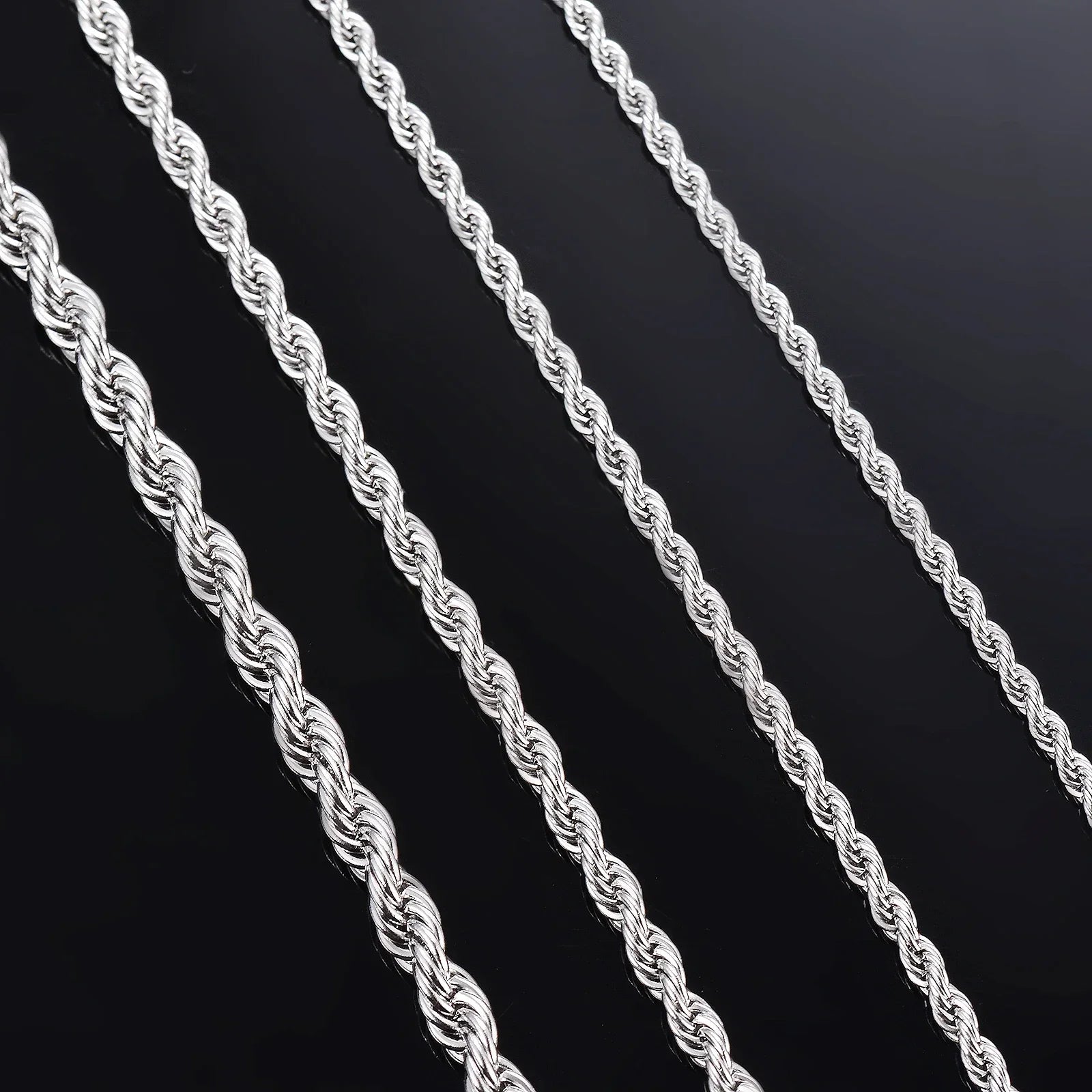 1 Stück 925 Sterling Silber Breite 2/3/4mm Seilkette Halskette/Armband Für Männer Frauen Herren Mode Kette Halskette
