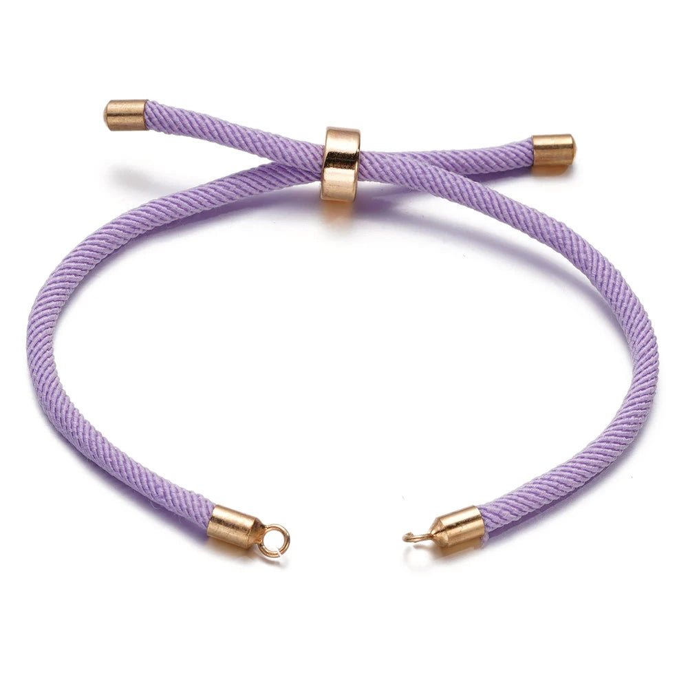 1 Stück Verstellbare Nylon Geflochtene Kordeln Schieber Freundschaftsarmbänder mit Messingkordelende für Schmuckherstellung DIY Zubehör
