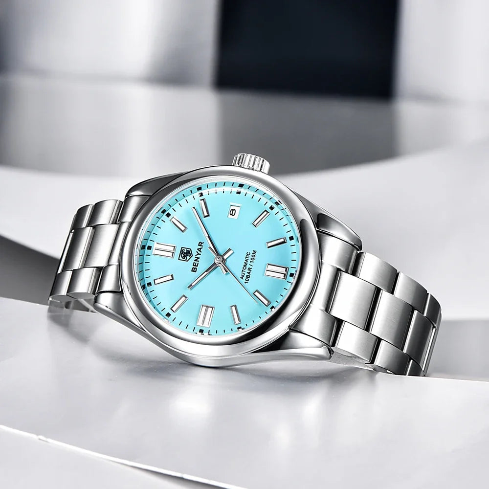 Nuevo reloj automático de lujo BENYAR, impermeable hasta 10ATM, de acero inoxidable, para hombre, relojes de pulsera mecánicos, reloj deportivo de buceo para hombre