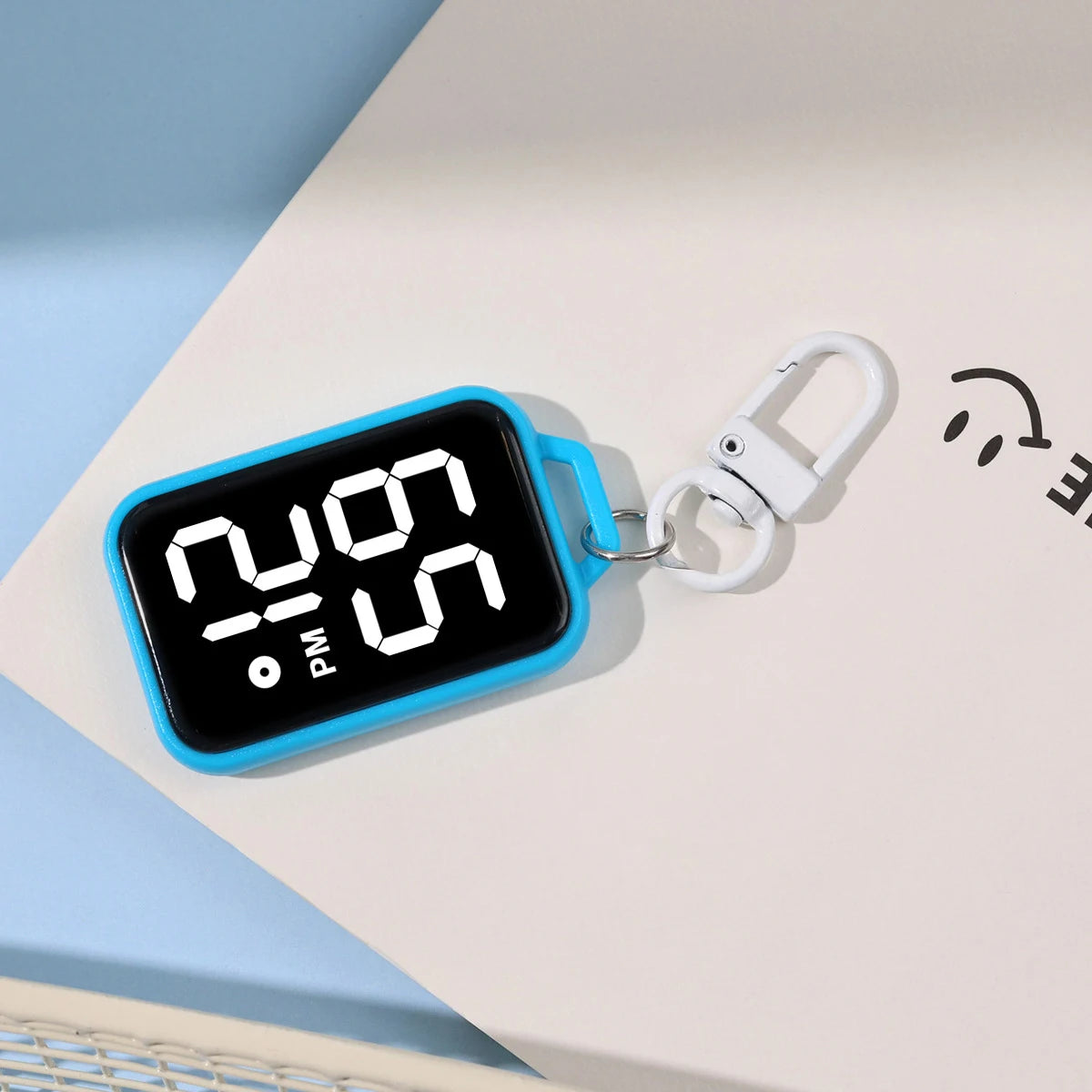 1PC LED Keychain Pocket Watch Digital Display Electronic Watch Student Backpacks Keys Pendant Cartoon Small Hanging Watch Gift