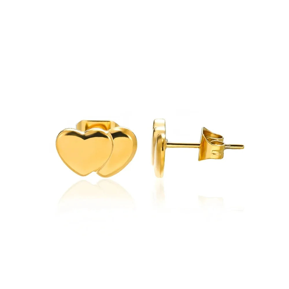 Hohle Zirkon-Herzohrringe für Frauen, Edelstahl, Goldfarben, Herz-Ohrring, Luxuriöser Hochzeitsschmuck für Paare, Geschenk, kostenloser Versand