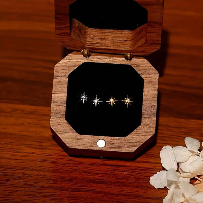 1 par de pendientes elegantes de plata de ley 925 con forma de estrella, circonita sintética, hipoalergénicos, estilo minimalista para mujer, aptos para