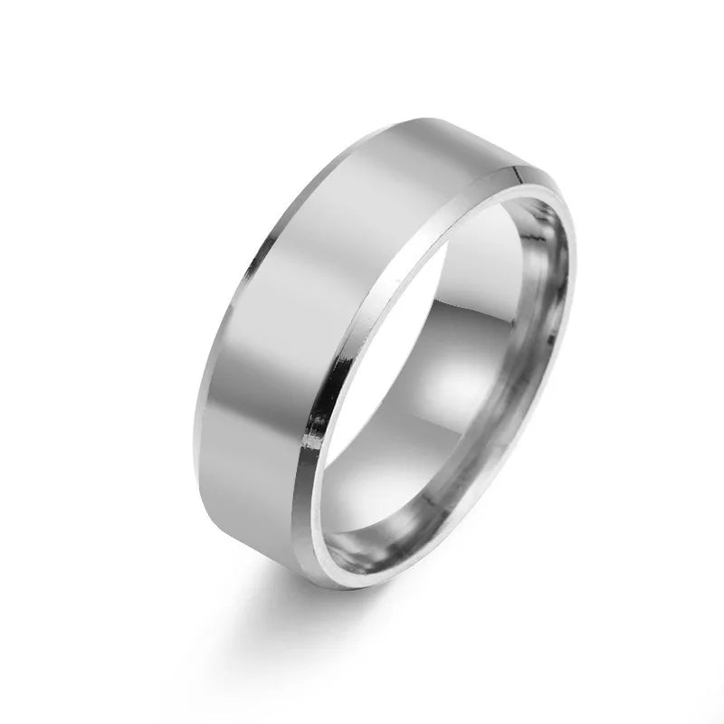 Edelstahl Schwarze Ringe für Frauen Eheringe Herren Schmuck Breite 6mm Benutzerdefinierte Gravur Name Logo