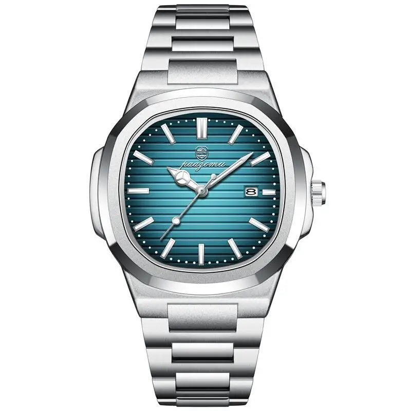 Reloj de pulsera de cuarzo PAAZOMU Business Casual para hombre, impermeable, con manecillas luminosas, correa clásica y duradera, reloj de moda para el trabajo diario