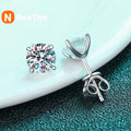 NeeTim Real 2 Carat D Color Moissanite Stud Earrings For Women 100% 925 Sterling Silver Sparkling Diamond Wedding Jewelry Gift