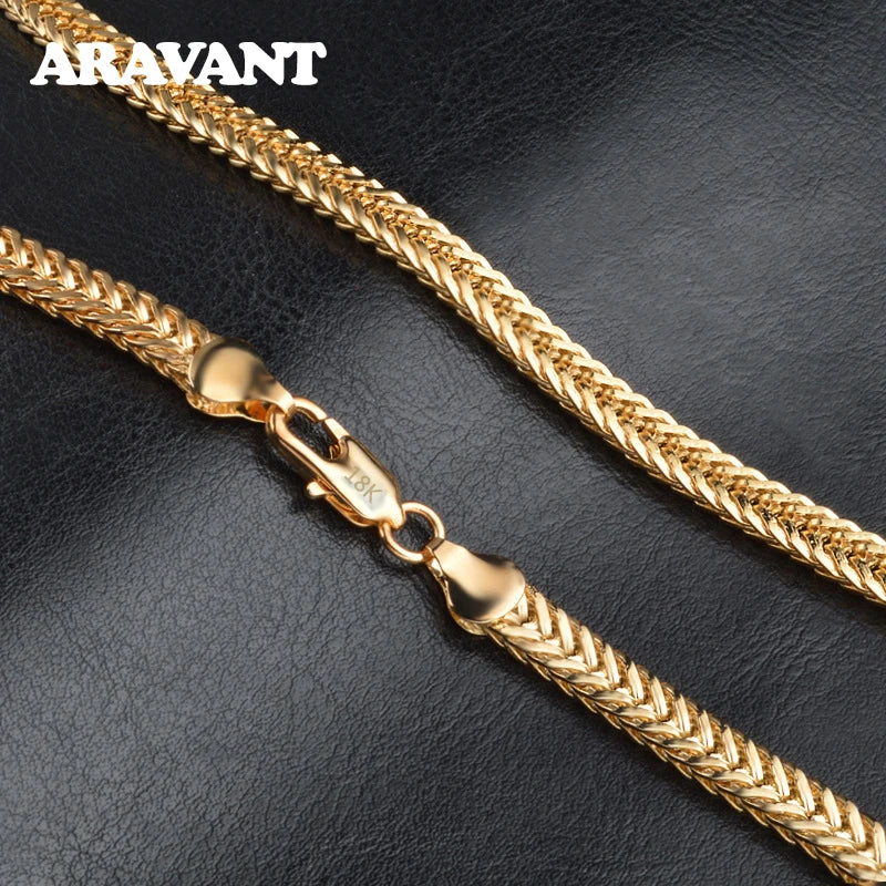Cadenas de collar de plata 925 y oro de 18 quilates para hombre y mujer, accesorios de joyería de moda