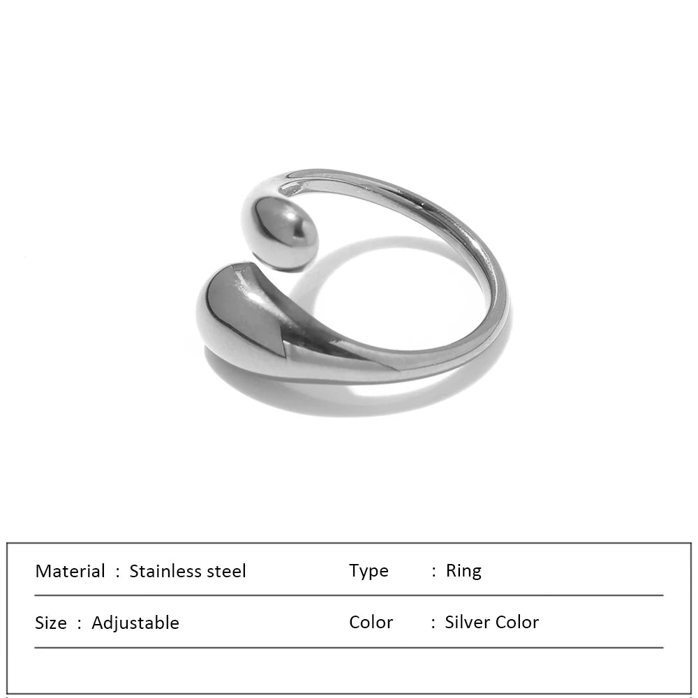 Anillo de acero inoxidable impermeable para mujer, anillo de corazón que no se decolora, anillos de metal elegantes, joyería sencilla, novedad, venta al por mayor, Dropshipping