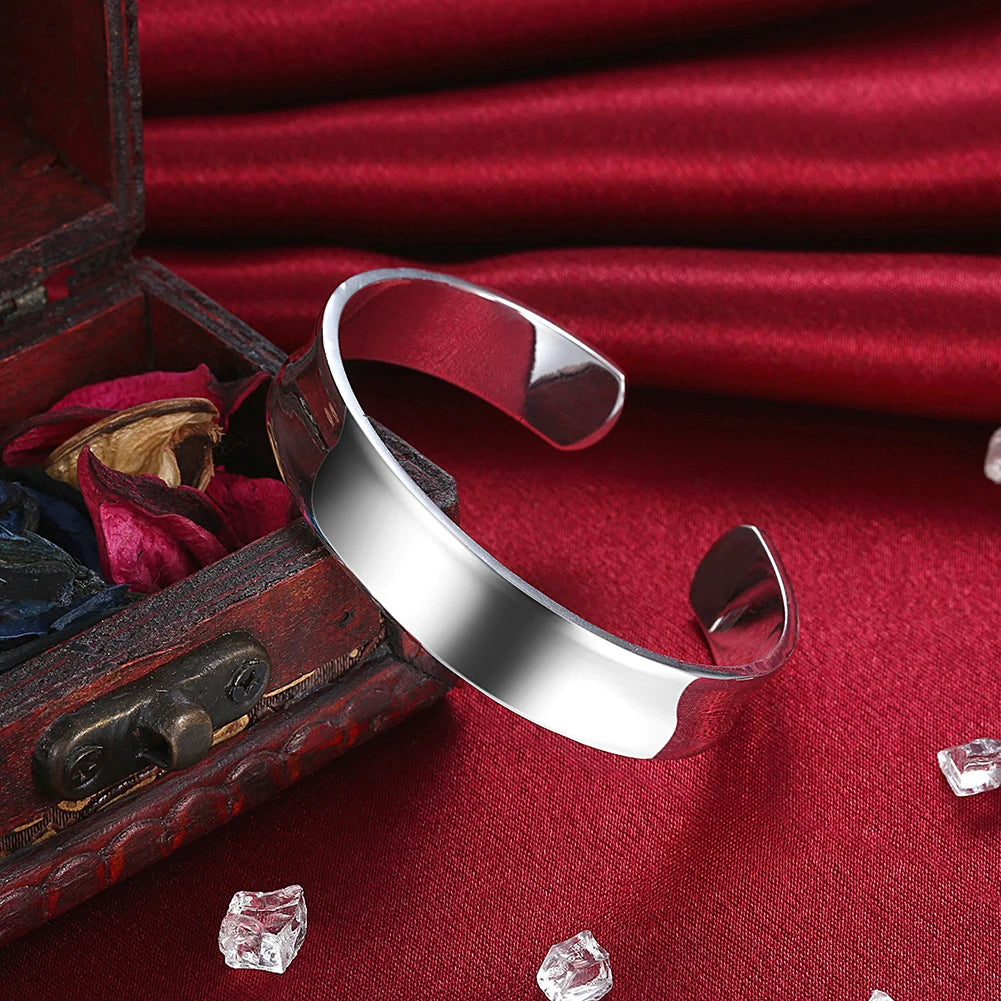 Großhandel Feine 925 Sterlingsilber Armreifen Armband Charms Herz Offen für Frauen Damen Schmuck Anpassung Manschette Hochzeitsgeschenk